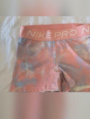 Nike Pro Pink and Light Blue Women's Performance Shorts